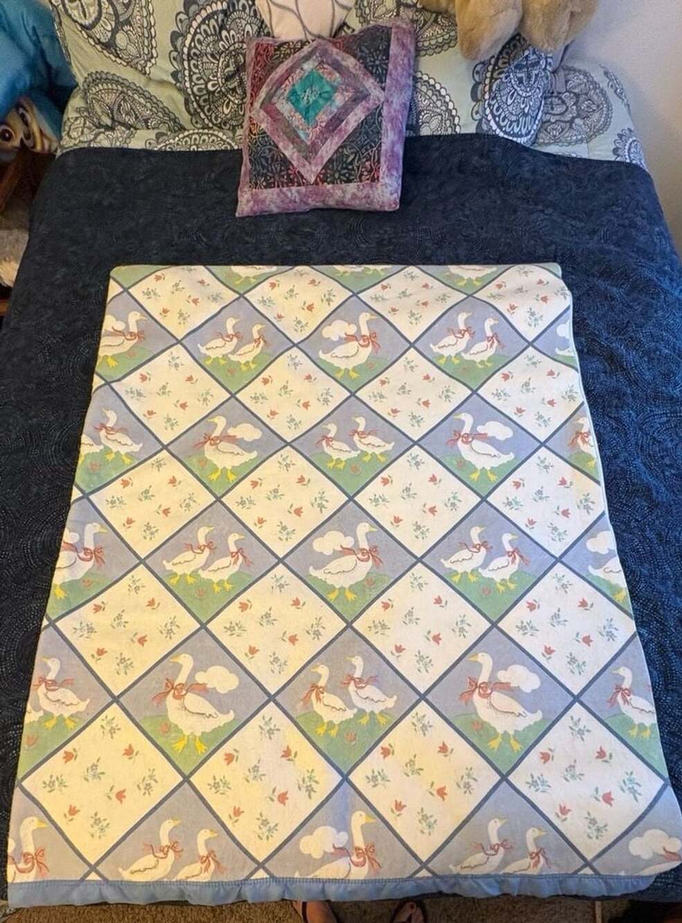 Vintage 80’s Country Goose CottageCore Full Size Blanket - Unused